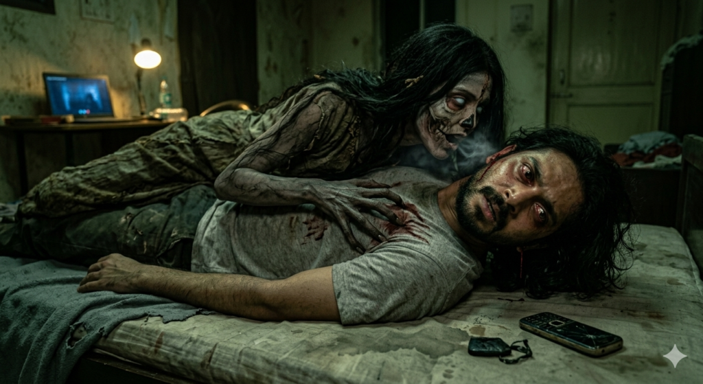 கதையில் திருப்பம்: அவன் அந்தப் பேயுடன் கொண்ட உறவு, உண்மையில் அவனது நரம்புகளை அந்த நோய் எப்படிச் சிதைக்கிறது என்பதன் உருவகம். போலி மாந்தீரிகன் அகோர ரத்னா, இந்த நோயால் ஏற்படும் பிரமைகளை 'யட்சினி வித்தை' என்று நம்ப வைத்து அவனை ஏமாற்றுகிறான்.